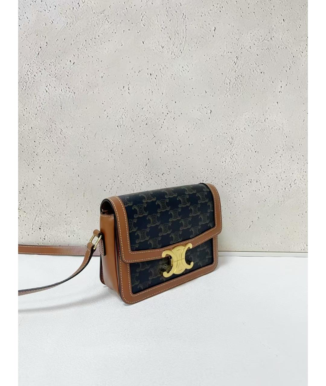 CELINE Черная сумка через плечо из канвы, фото 4