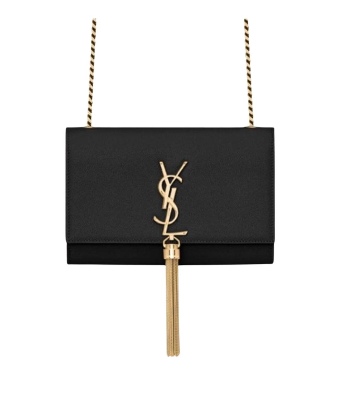 SAINT LAURENT Черная кожаная сумка через плечо, фото 1