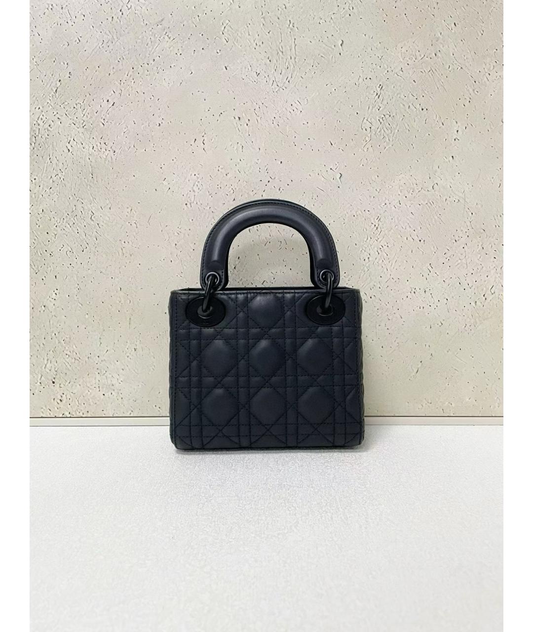CHRISTIAN DIOR Черная кожаная сумка с короткими ручками, фото 2