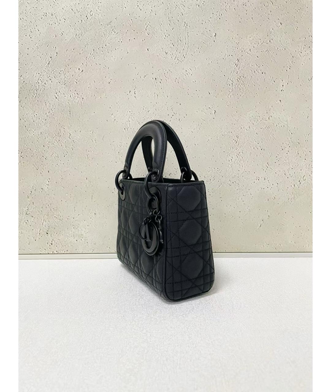 CHRISTIAN DIOR Черная кожаная сумка с короткими ручками, фото 4