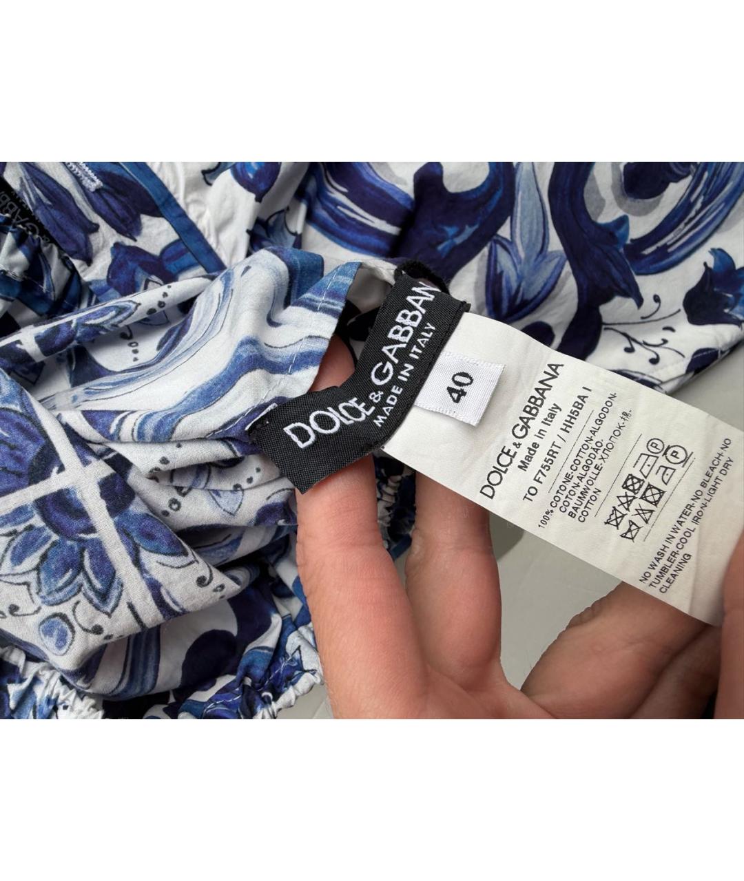 DOLCE&GABBANA Синий хлопковый костюм с юбками, фото 2