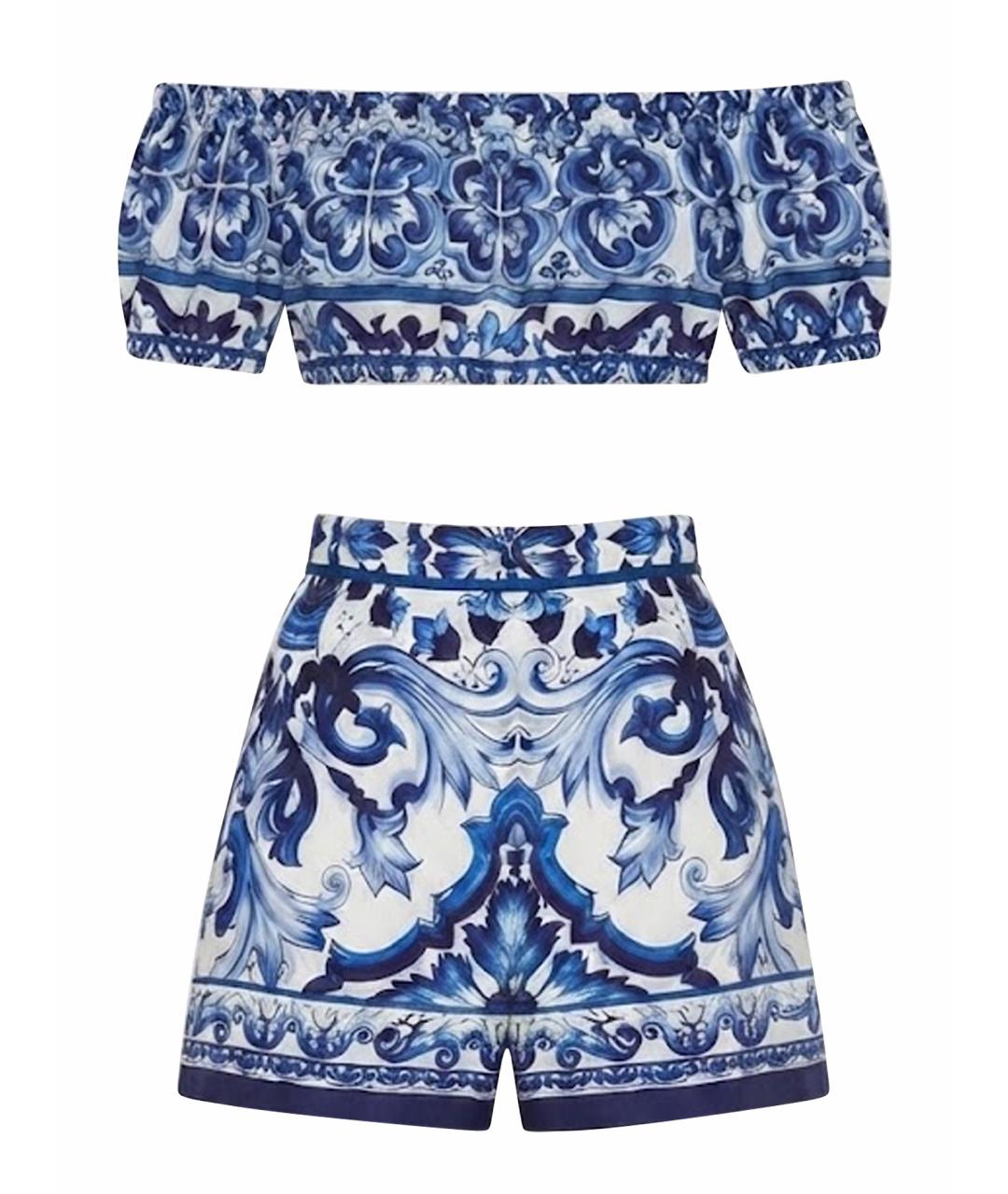 DOLCE&GABBANA Синий хлопковый костюм с юбками, фото 1