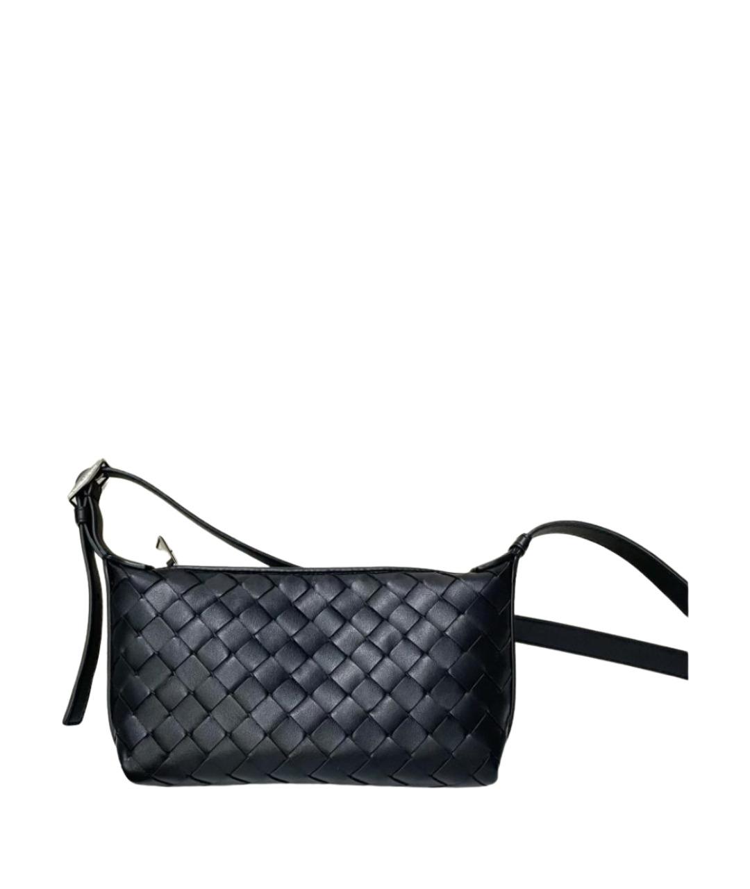 BOTTEGA VENETA Черная кожаная сумка через плечо, фото 1