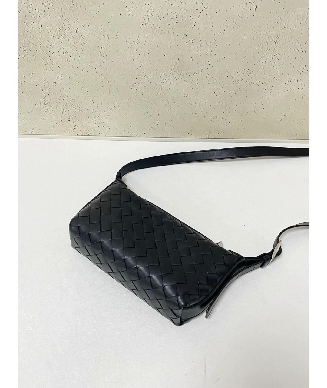 BOTTEGA VENETA Черная кожаная сумка через плечо, фото 3