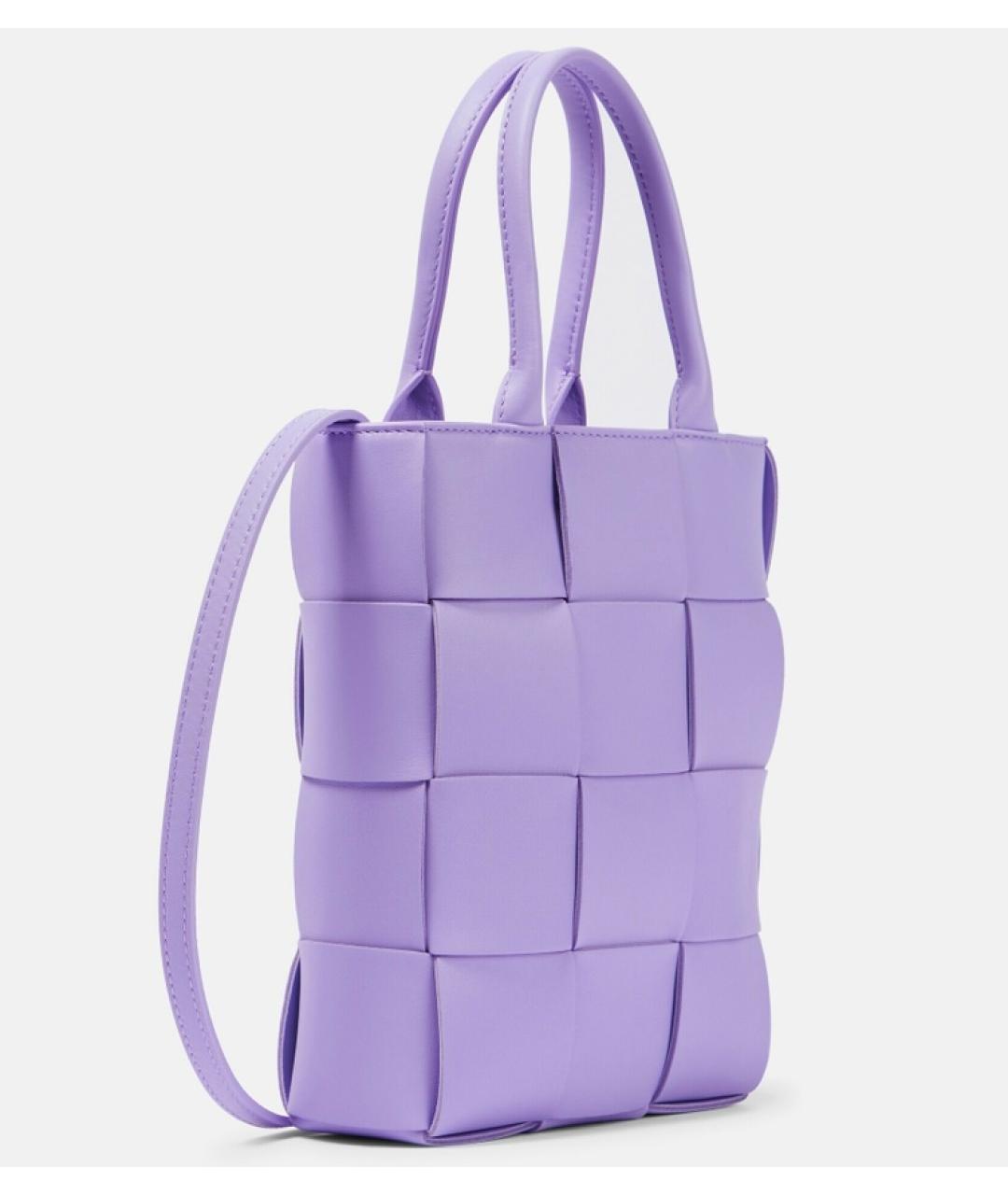 BOTTEGA VENETA Фиолетовая кожаная сумка с короткими ручками, фото 3