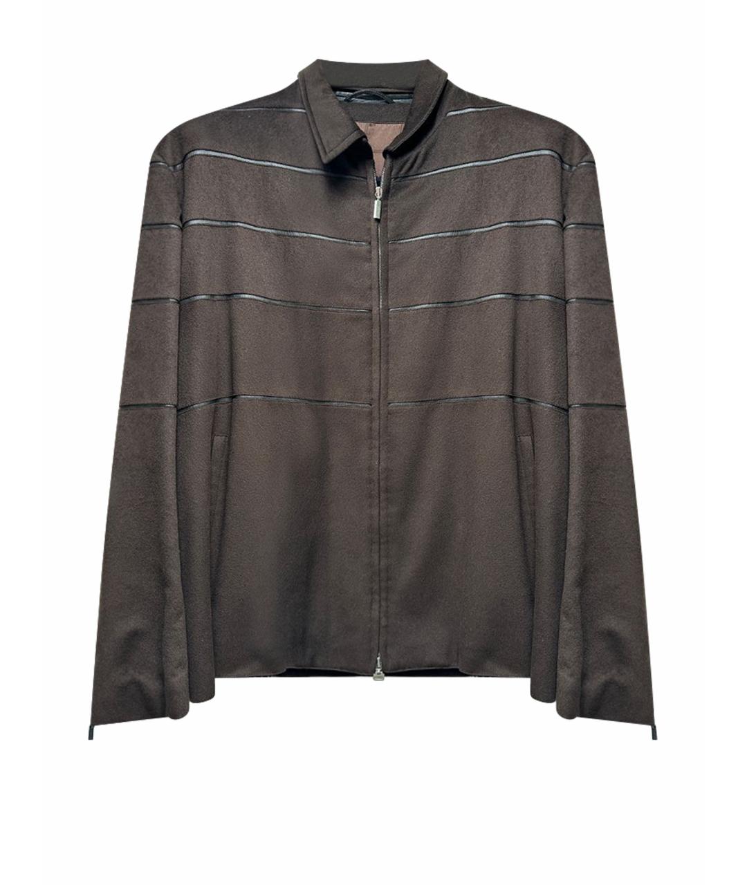 BRIONI Коричневая хлопковая куртка, фото 1