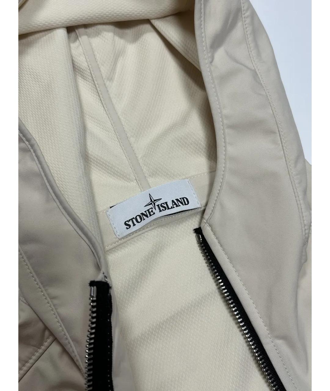 STONE ISLAND Бежевая полиэстеровая куртка, фото 4