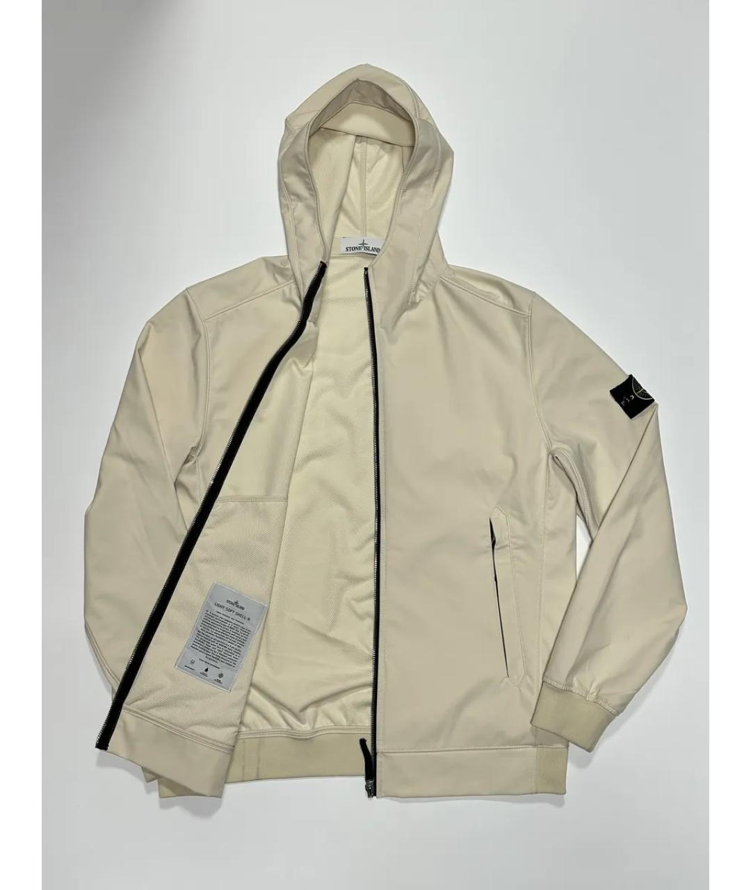 STONE ISLAND Бежевая полиэстеровая куртка, фото 2
