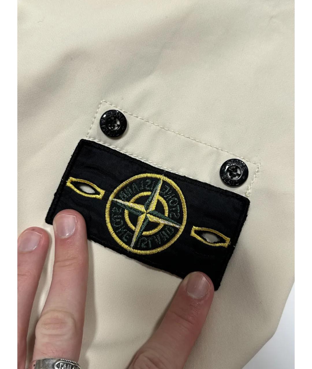 STONE ISLAND Бежевая полиэстеровая куртка, фото 7