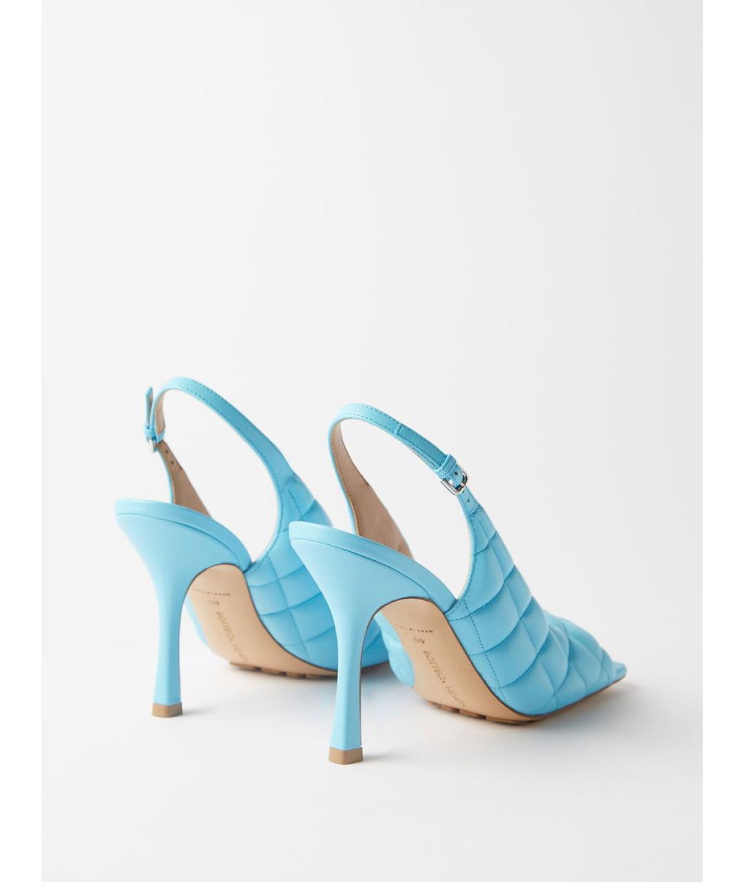 BOTTEGA VENETA Голубые кожаные мюли, фото 6