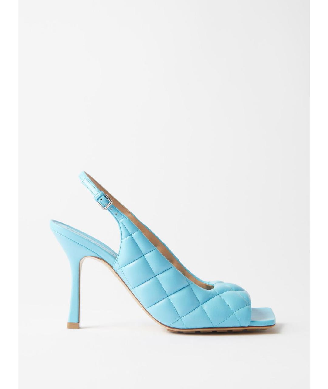 BOTTEGA VENETA Голубые кожаные мюли, фото 5