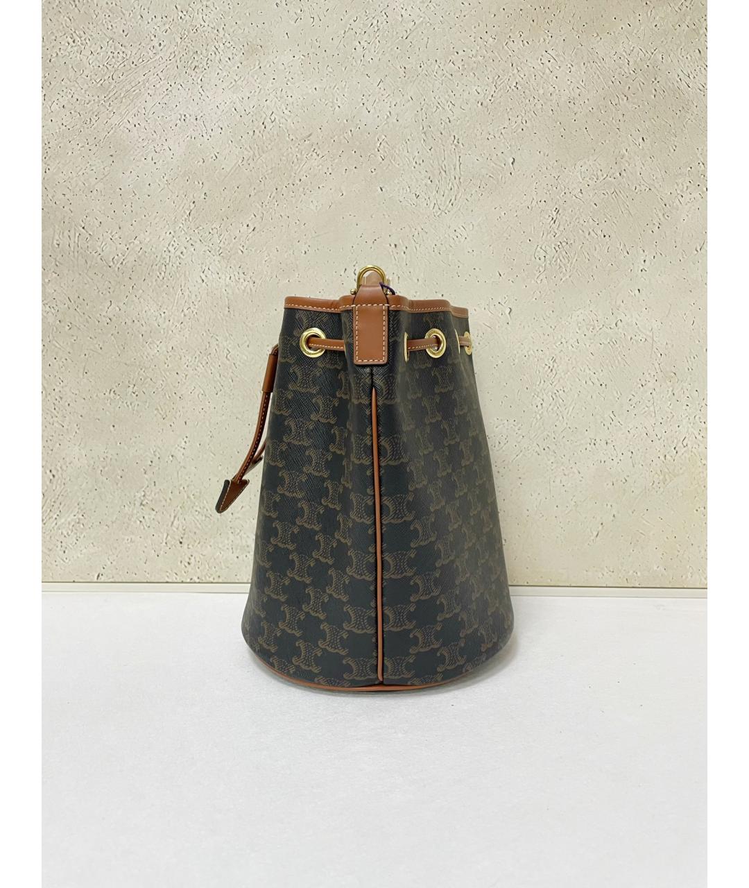 CELINE Коричневая сумка тоут из канвы, фото 3