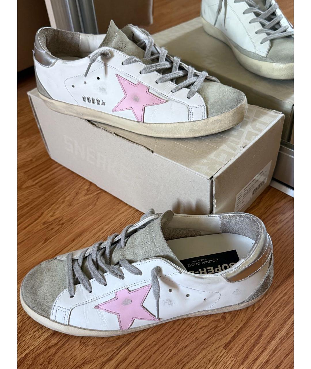GOLDEN GOOSE Белые кожаные кеды, фото 8