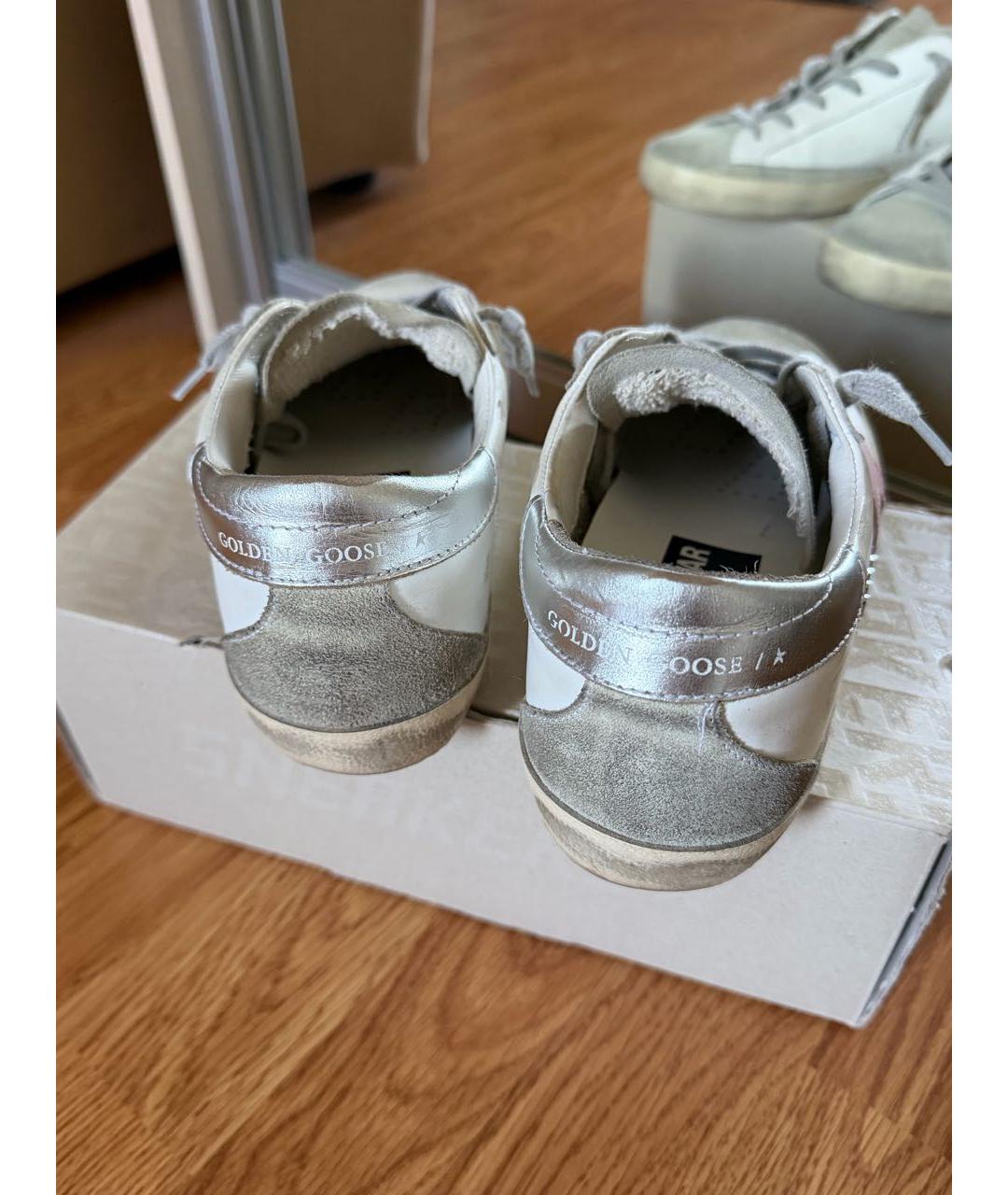 GOLDEN GOOSE Белые кожаные кеды, фото 3