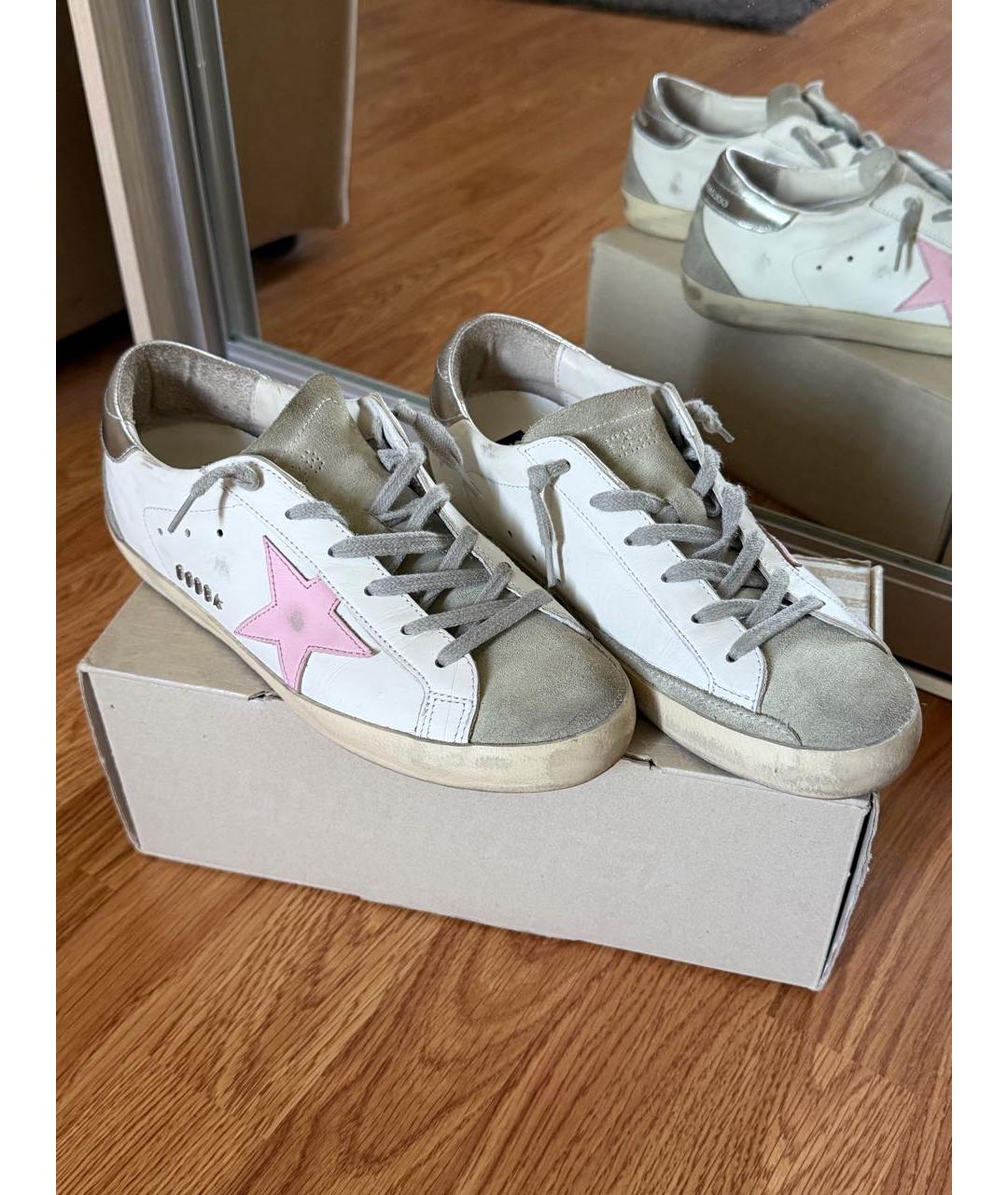 GOLDEN GOOSE Белые кожаные кеды, фото 2