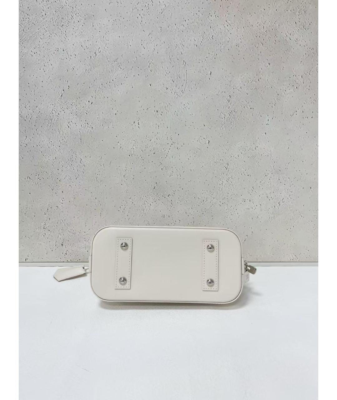 LOUIS VUITTON Белая кожаная сумка с короткими ручками, фото 5
