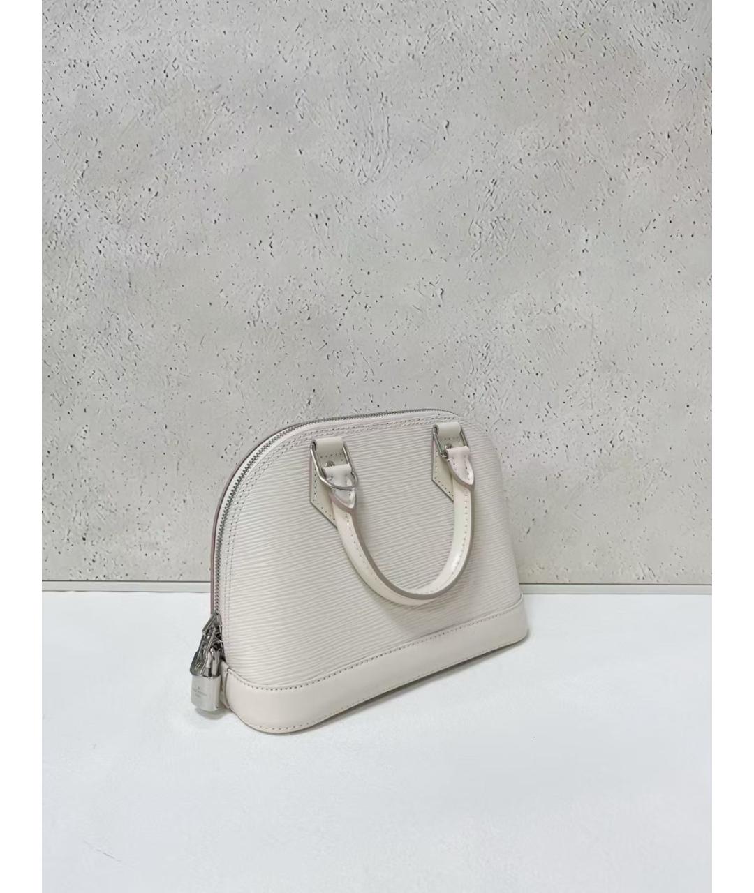 LOUIS VUITTON Белая кожаная сумка с короткими ручками, фото 3