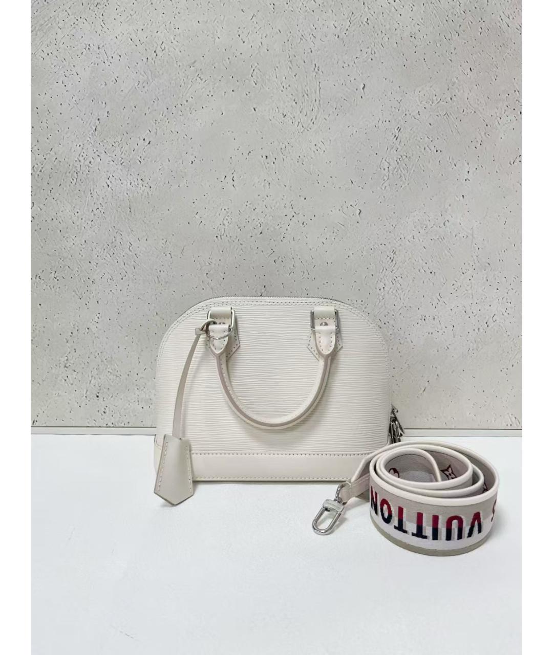 LOUIS VUITTON Белая кожаная сумка с короткими ручками, фото 7