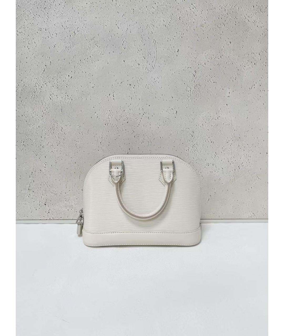 LOUIS VUITTON Белая кожаная сумка с короткими ручками, фото 2
