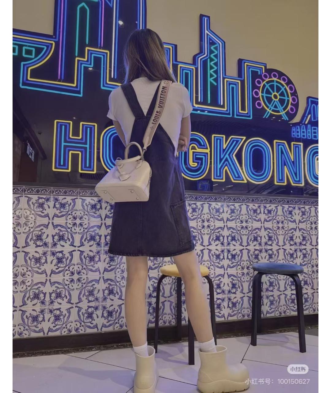 LOUIS VUITTON Белая кожаная сумка с короткими ручками, фото 6