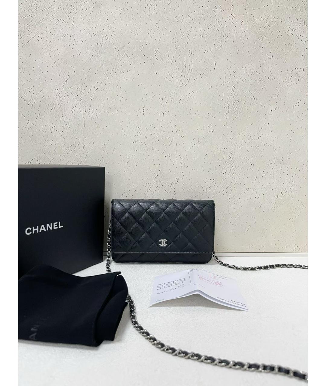 CHANEL Черная кожаная сумка через плечо, фото 7
