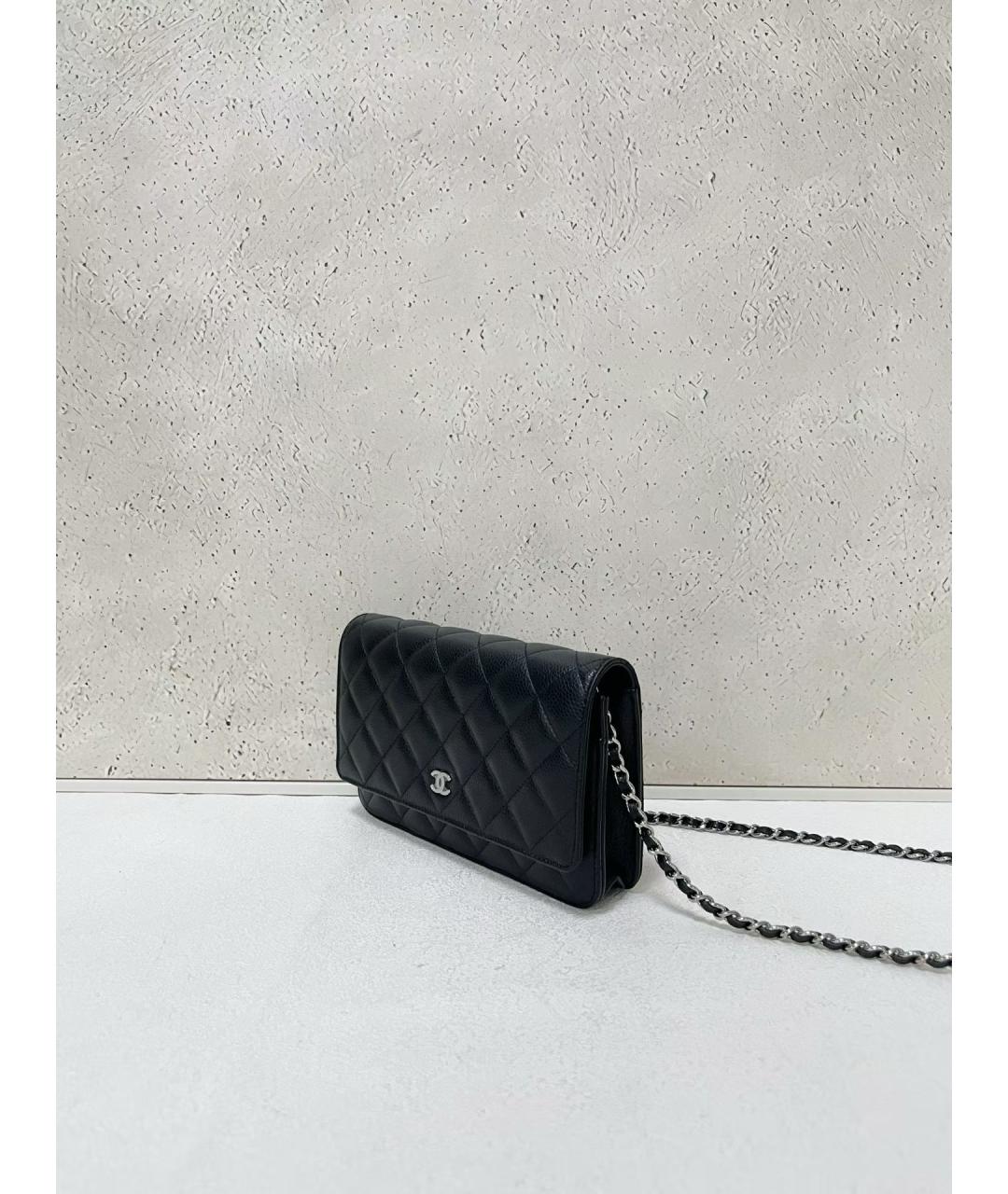 CHANEL Черная кожаная сумка через плечо, фото 4