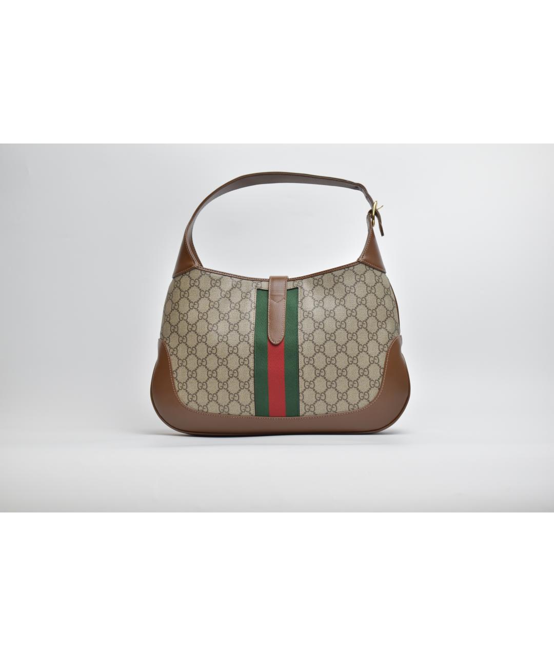 GUCCI Коричневая сумка с короткими ручками из канвы, фото 3