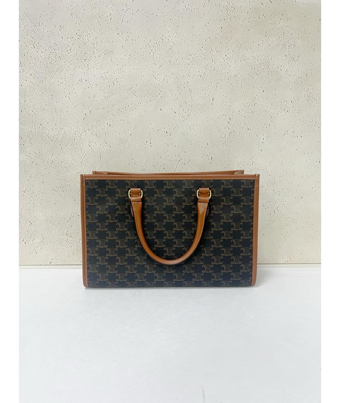 CELINE Коричневая сумка тоут из канвы, фото 2