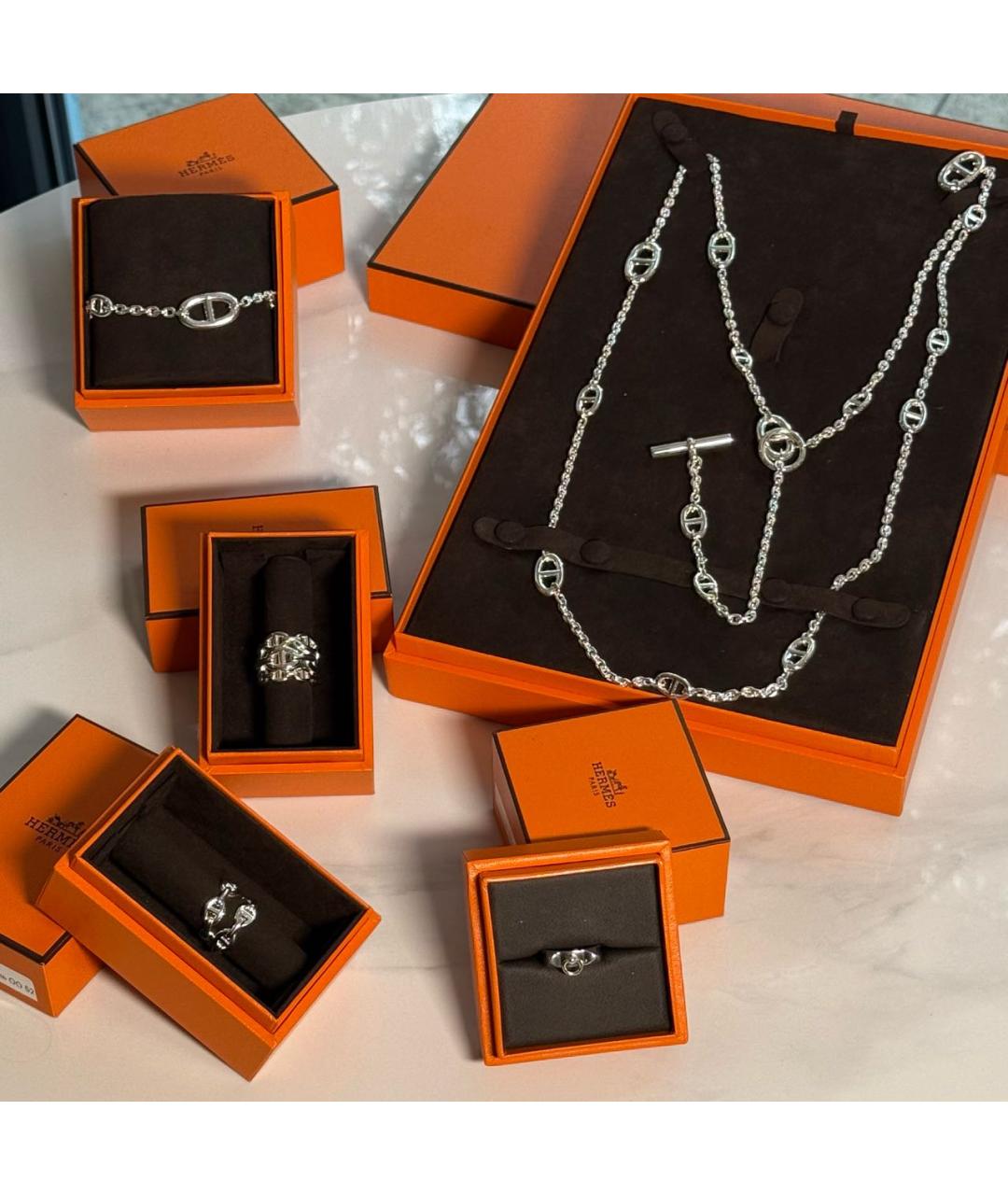 HERMES Серебряное серебряное колье, фото 5