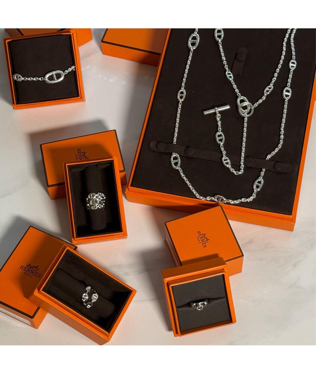 HERMES Серебряное серебряное колье, фото 4