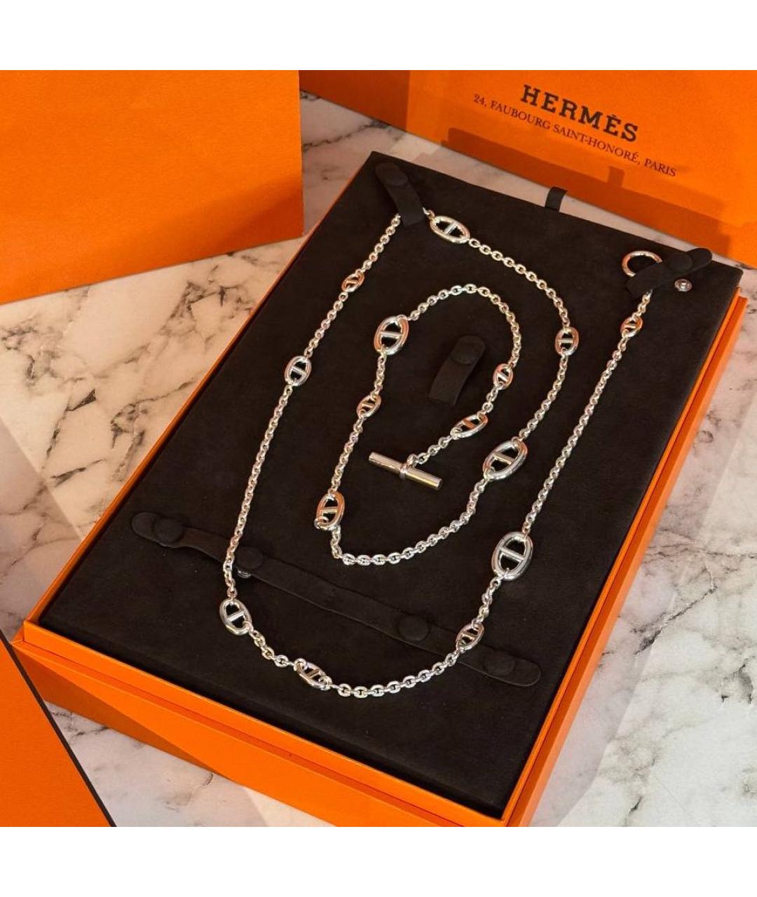 HERMES Серебряное серебряное колье, фото 2