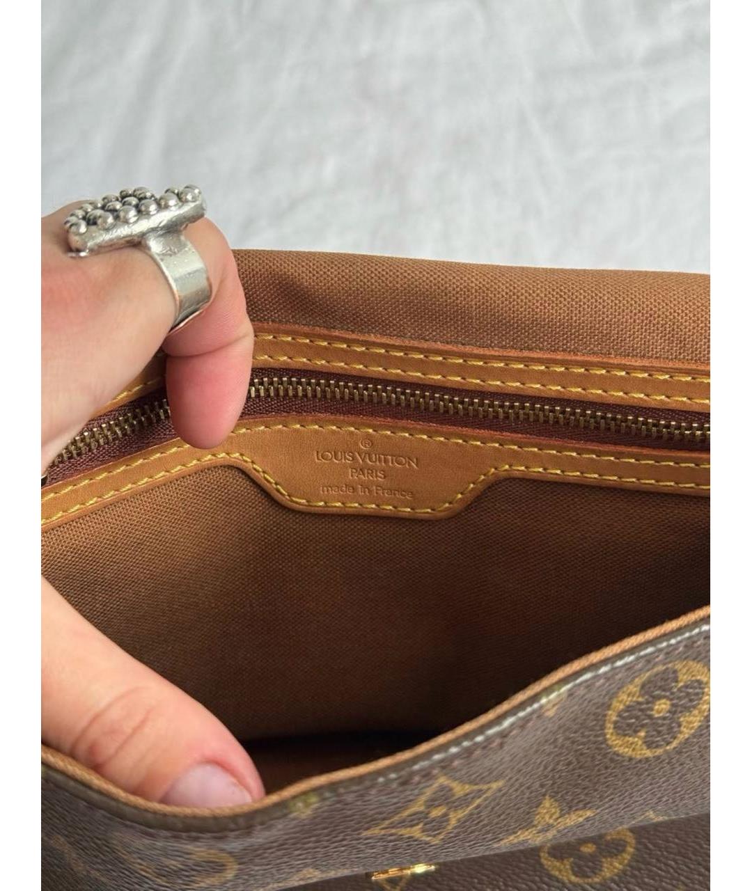 LOUIS VUITTON Коричневая сумка с короткими ручками из канвы, фото 5