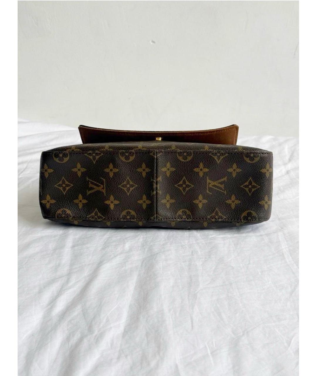 LOUIS VUITTON Коричневая сумка с короткими ручками из канвы, фото 7