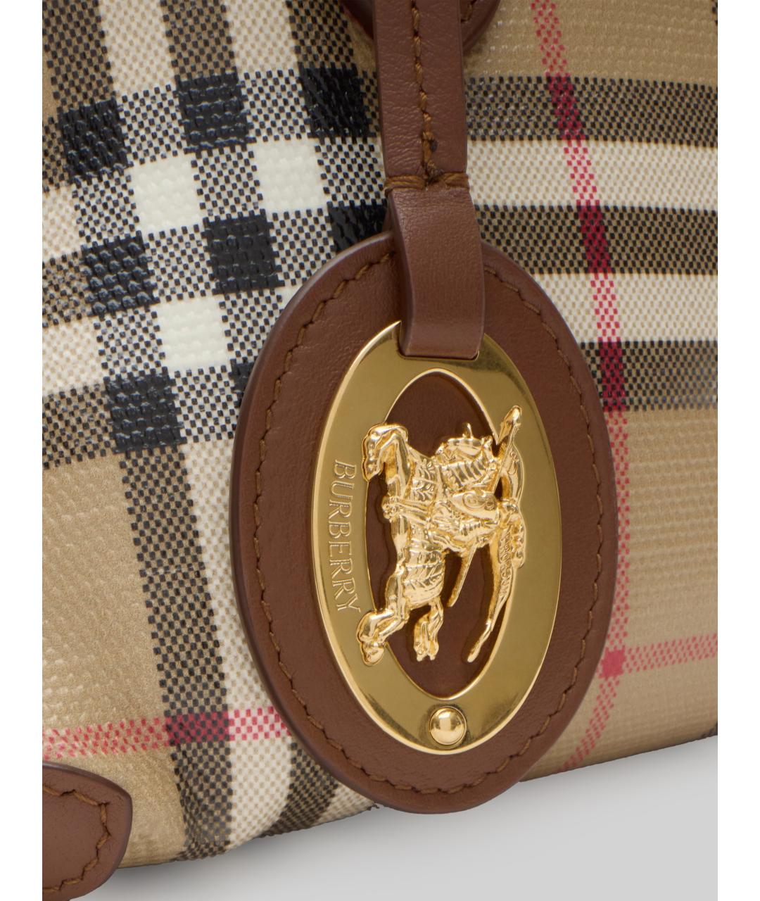 BURBERRY Бежевая сумка тоут из канвы, фото 4