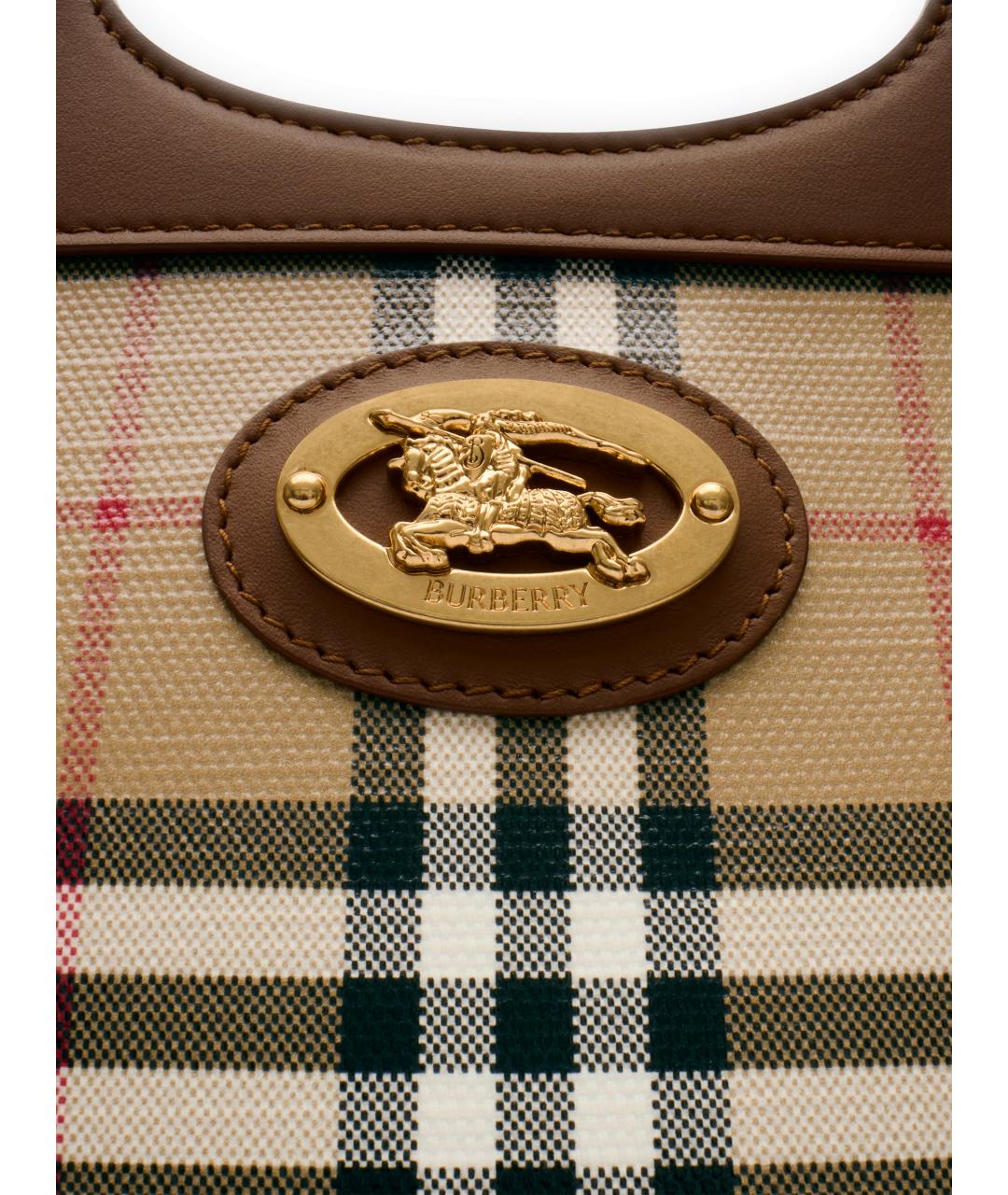 BURBERRY Бежевая сумка тоут из канвы, фото 4