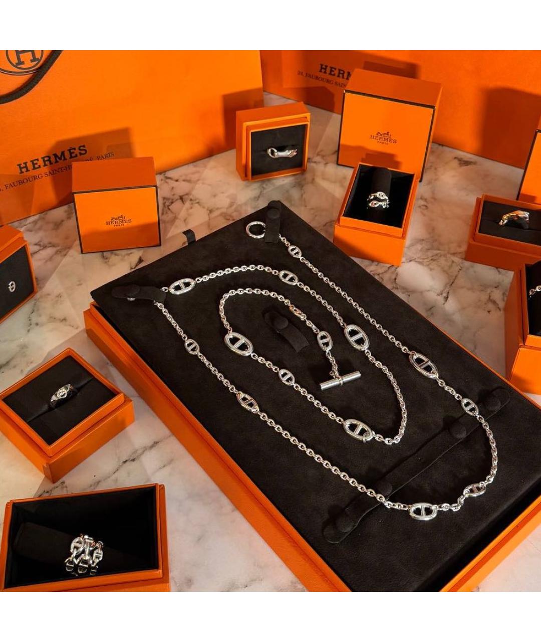 HERMES Серебряное серебряное кольцо, фото 2