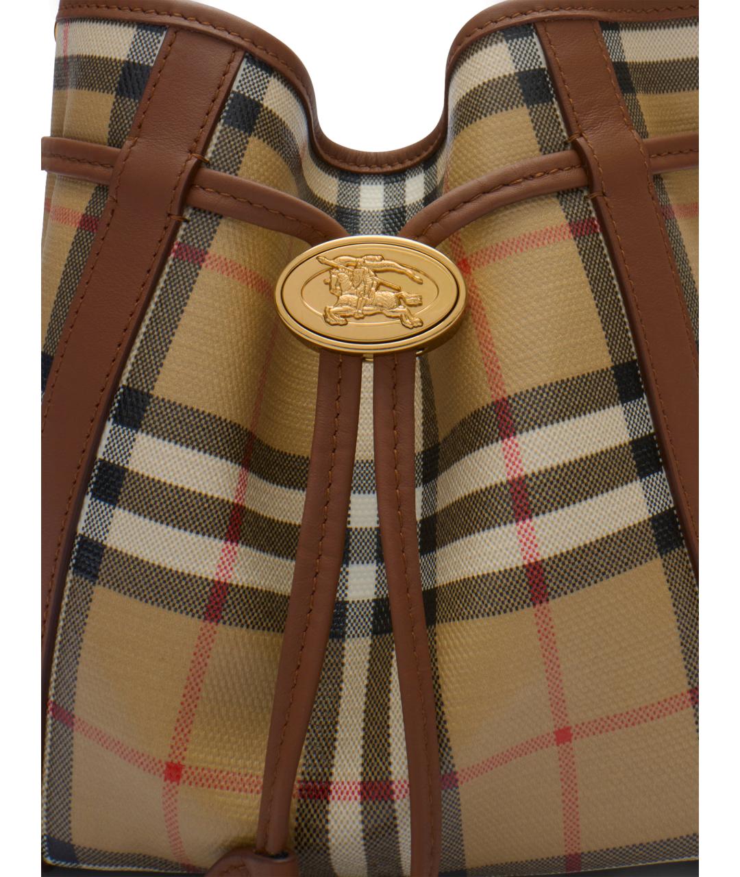 BURBERRY Бежевая сумка тоут из канвы, фото 4