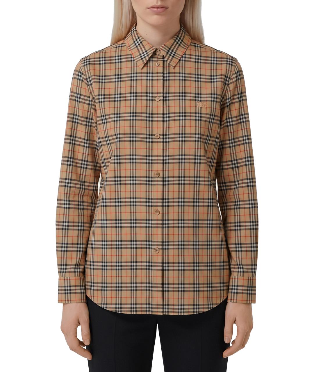 BURBERRY Бежевая хлопковая рубашка, фото 1