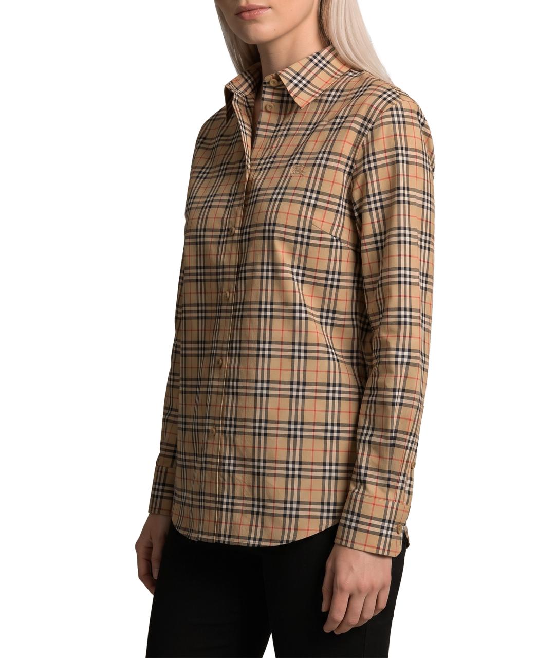 BURBERRY Бежевая хлопковая рубашка, фото 2