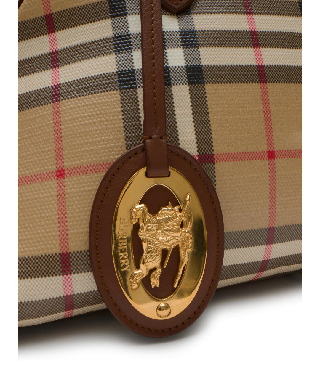 BURBERRY Бежевая сумка тоут из канвы, фото 4