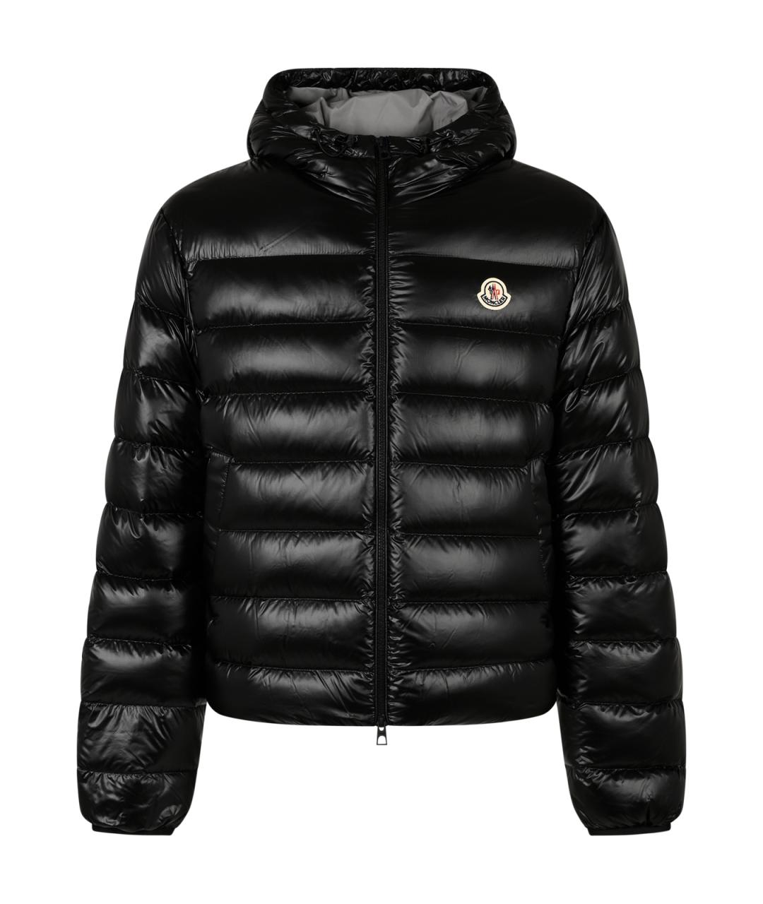 MONCLER Черный полиэстеровый пуховик, фото 1