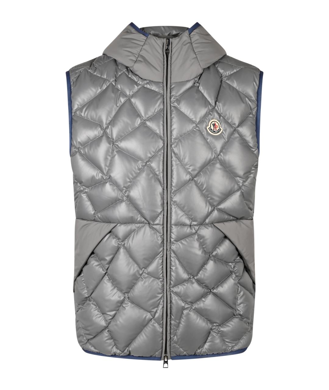 MONCLER Серый полиэстеровый жилет, фото 1
