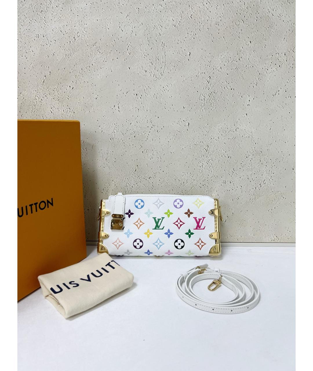 LOUIS VUITTON Белая кожаная сумка с короткими ручками, фото 7