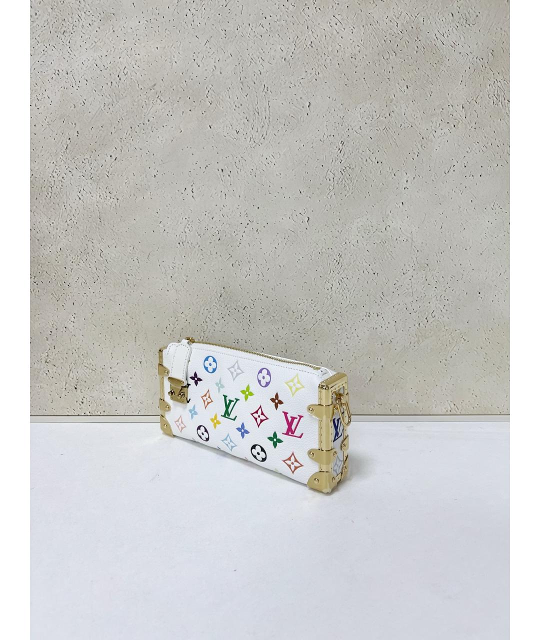 LOUIS VUITTON Белая кожаная сумка с короткими ручками, фото 4