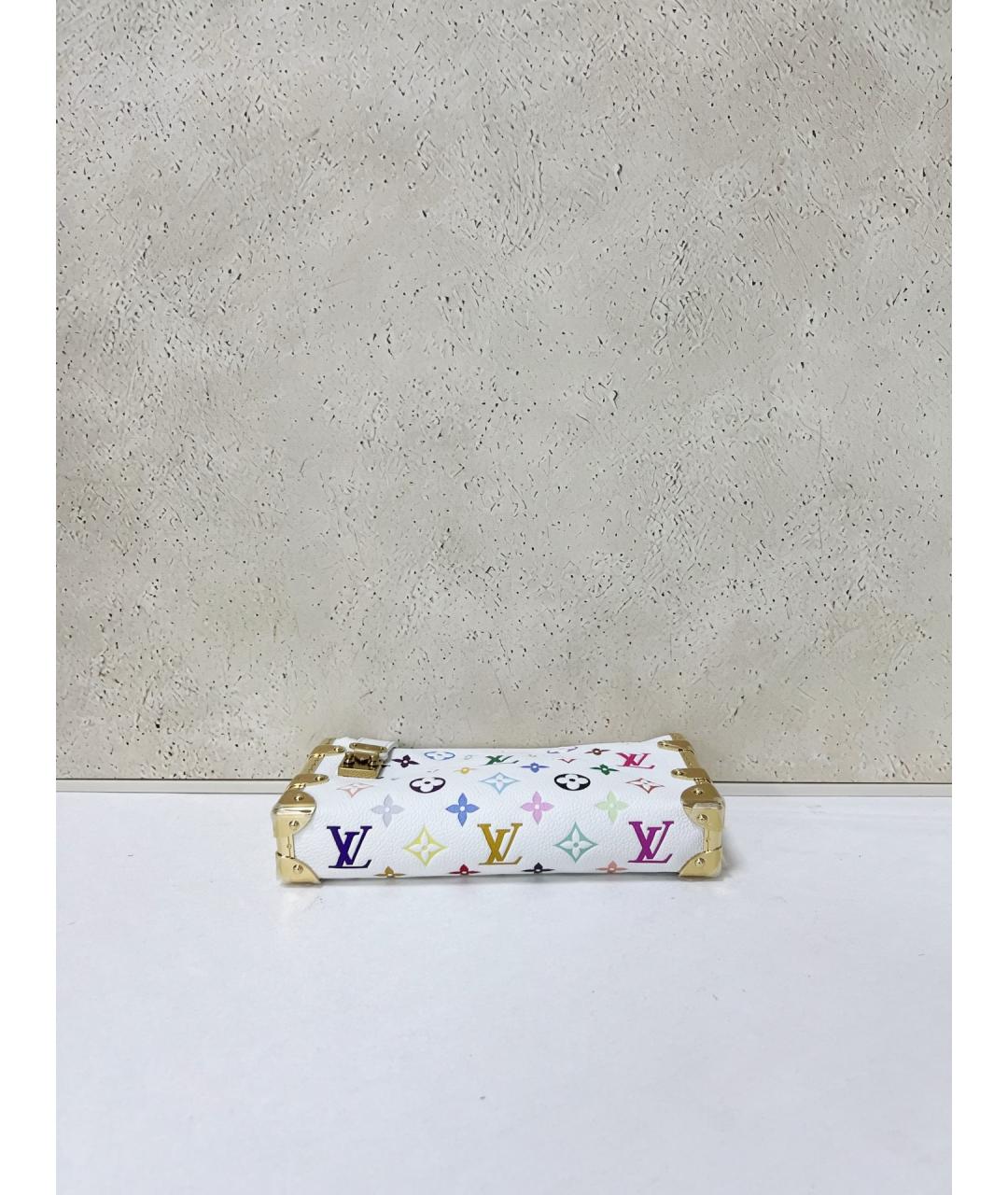 LOUIS VUITTON Белая кожаная сумка с короткими ручками, фото 6