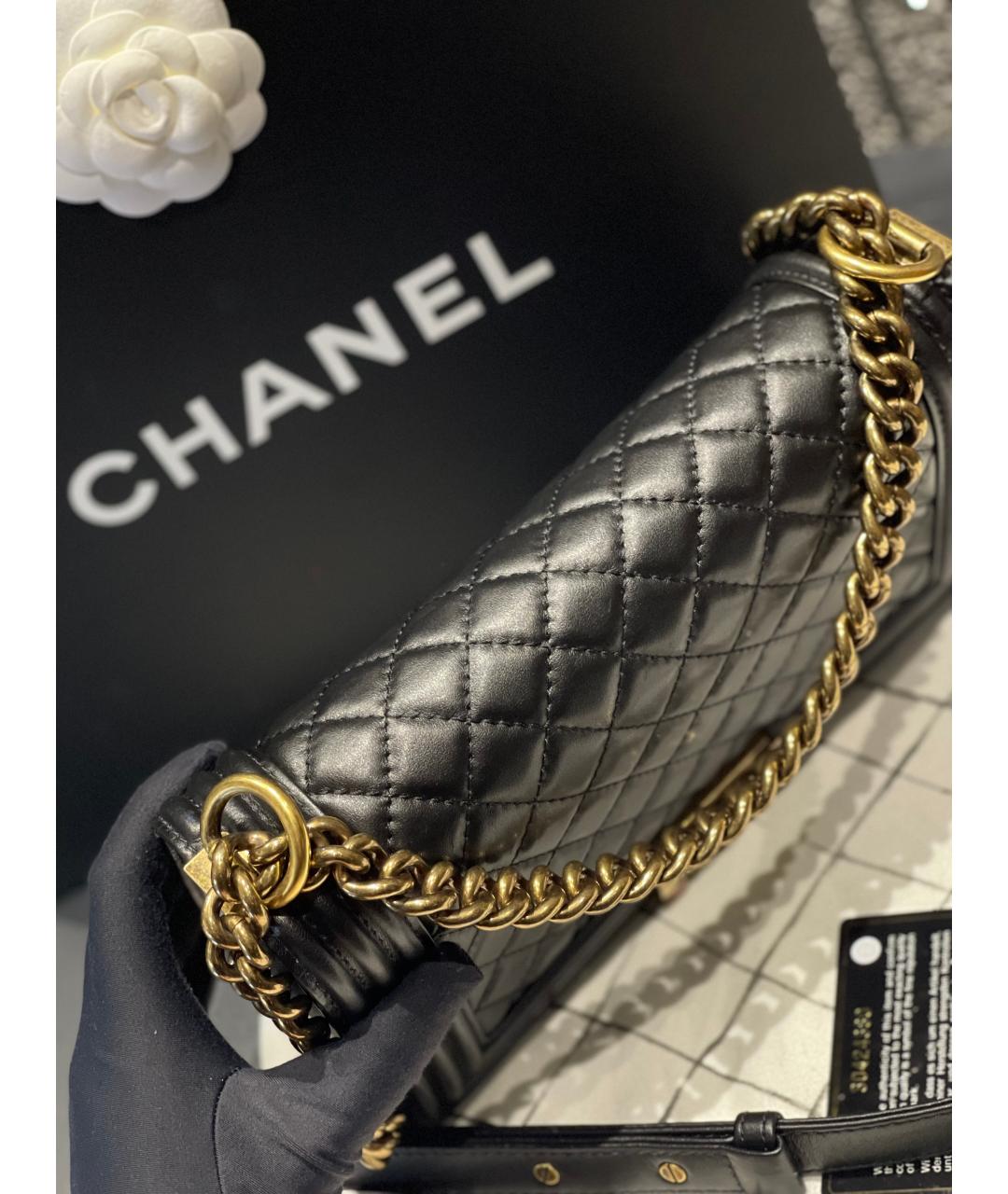 CHANEL Черная кожаная сумка через плечо, фото 5