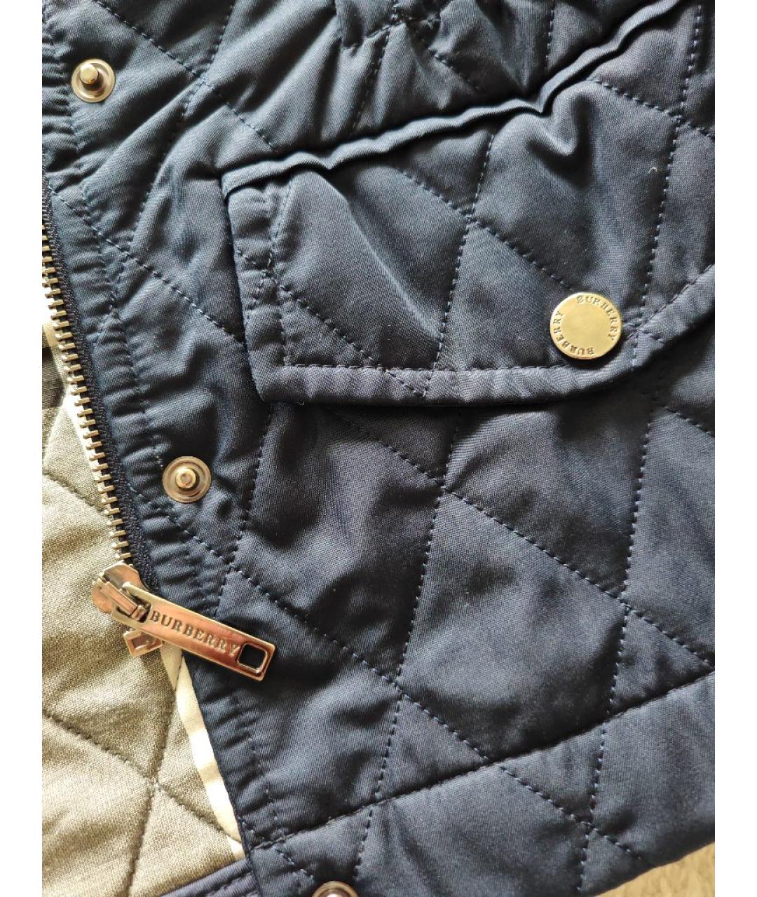BURBERRY Темно-синяя полиэстеровая куртка, фото 8