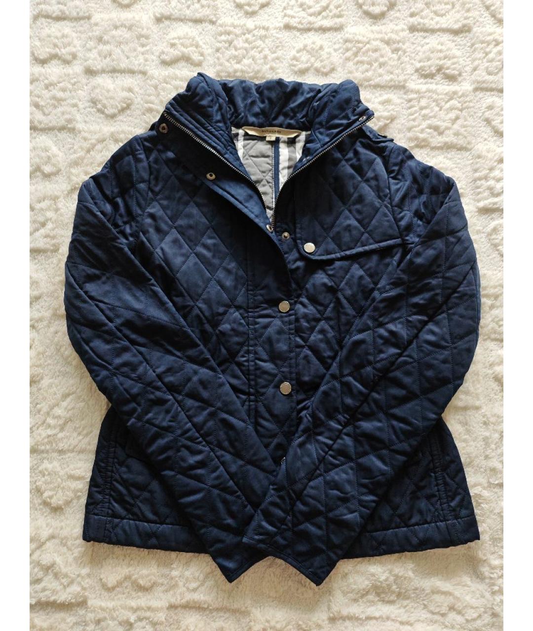 BURBERRY Темно-синяя полиэстеровая куртка, фото 10