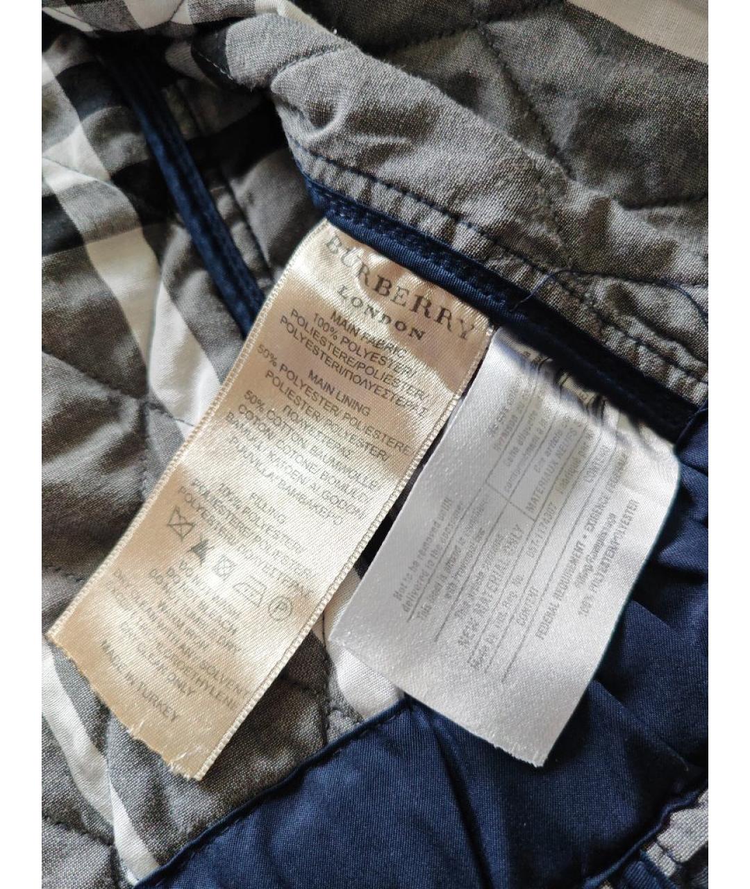 BURBERRY Темно-синяя полиэстеровая куртка, фото 6