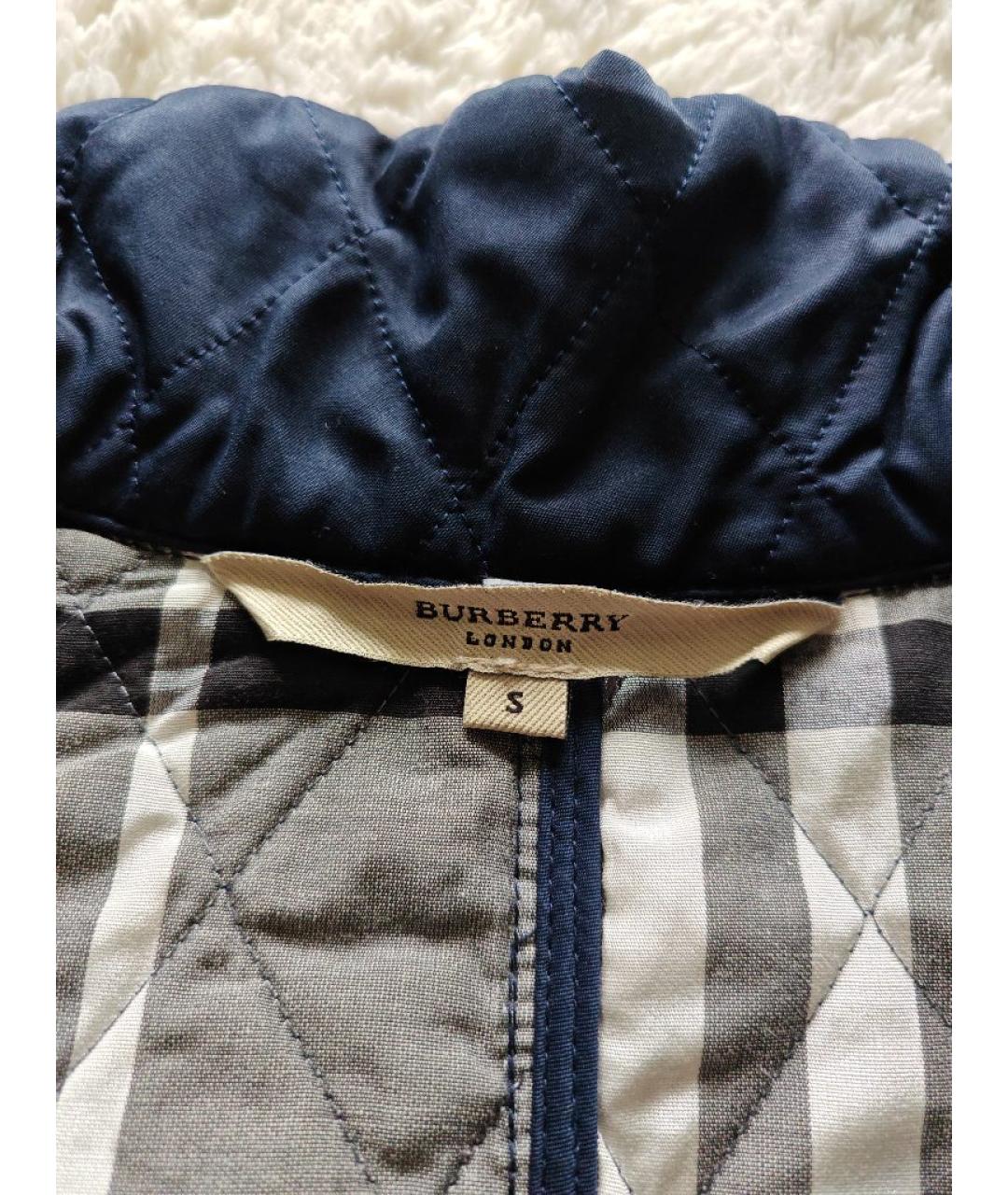 BURBERRY Темно-синяя полиэстеровая куртка, фото 3